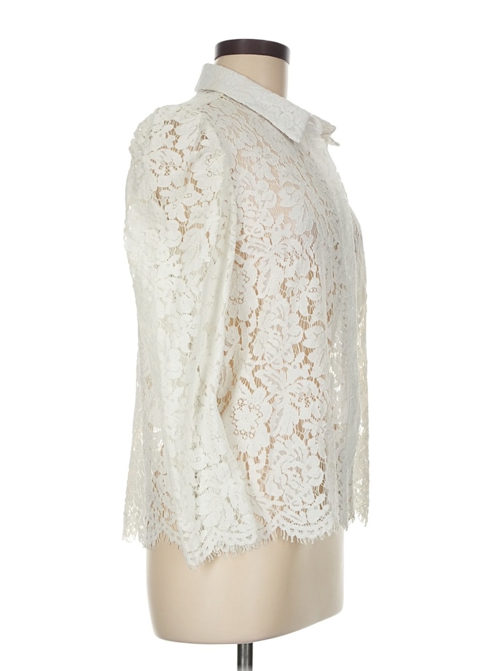 Generation Love Ivory Lace Button-Front Women's Blouse - Picture 3 of 7